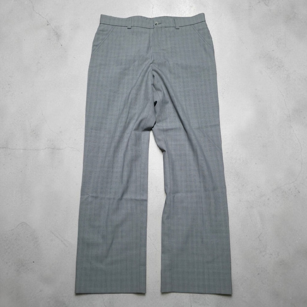 Mens Ballin X-WST Wool Blend Dress Pants Plaid Gray Size 34 x 30
